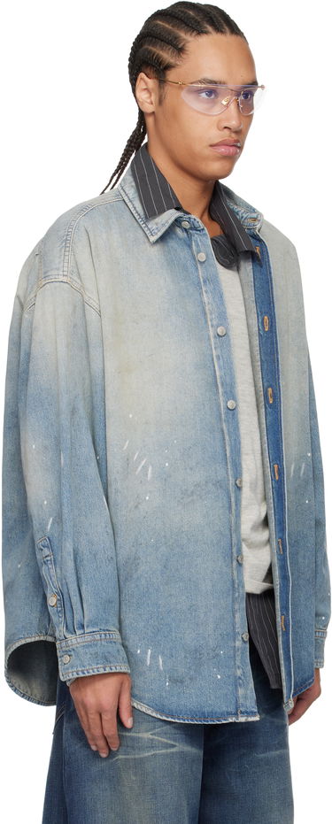 Košeľa Acne Studios Acne Studios Button-Up Denim Shirt Modrá | CB0103-, 4