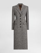 Dolce & Gabbana Single-Breasted Wool Chevron Coat
