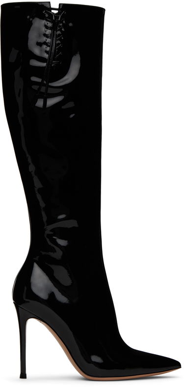 Šaty Gianvito Rossi Gianvito Rossi Avril Lace-Up Patent Leather Boots Čierna | G80246.15RIC.VER, 0