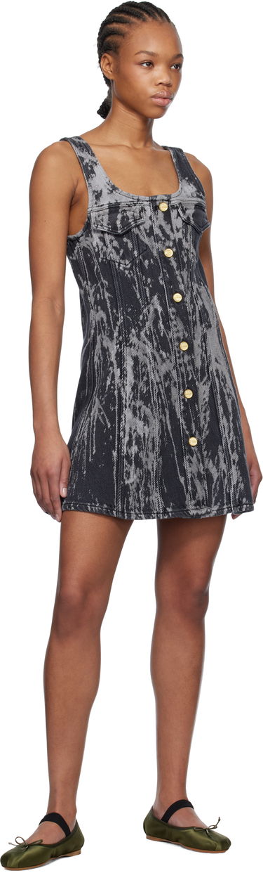 Šaty GANNI GANNI Denim Minidress Čierna | J1597, 3