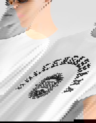 Tričko Dolce & Gabbana Jersey T-shirt With Embroidery Biela | G8PN9ZG7POPW0800, 3