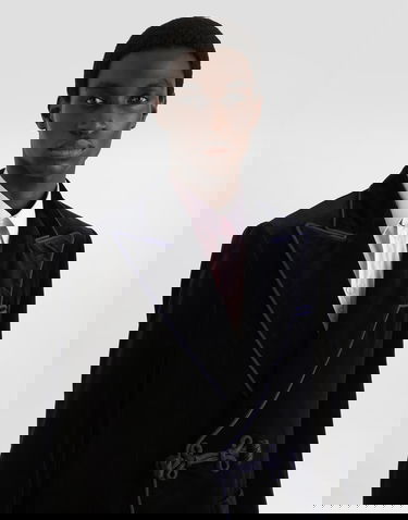 Bunda Dolce & Gabbana Double-breasted Sicilia-light Jacket In Smooth Velvet Navy | G2VQ4TFUVG7B0665, 3