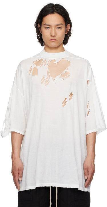 Tričko Rick Owens Rick Owens DRKSHDW Hollywood Tommy Distressed T-Shirt Biela | DU01E3259 BHDSD, 0