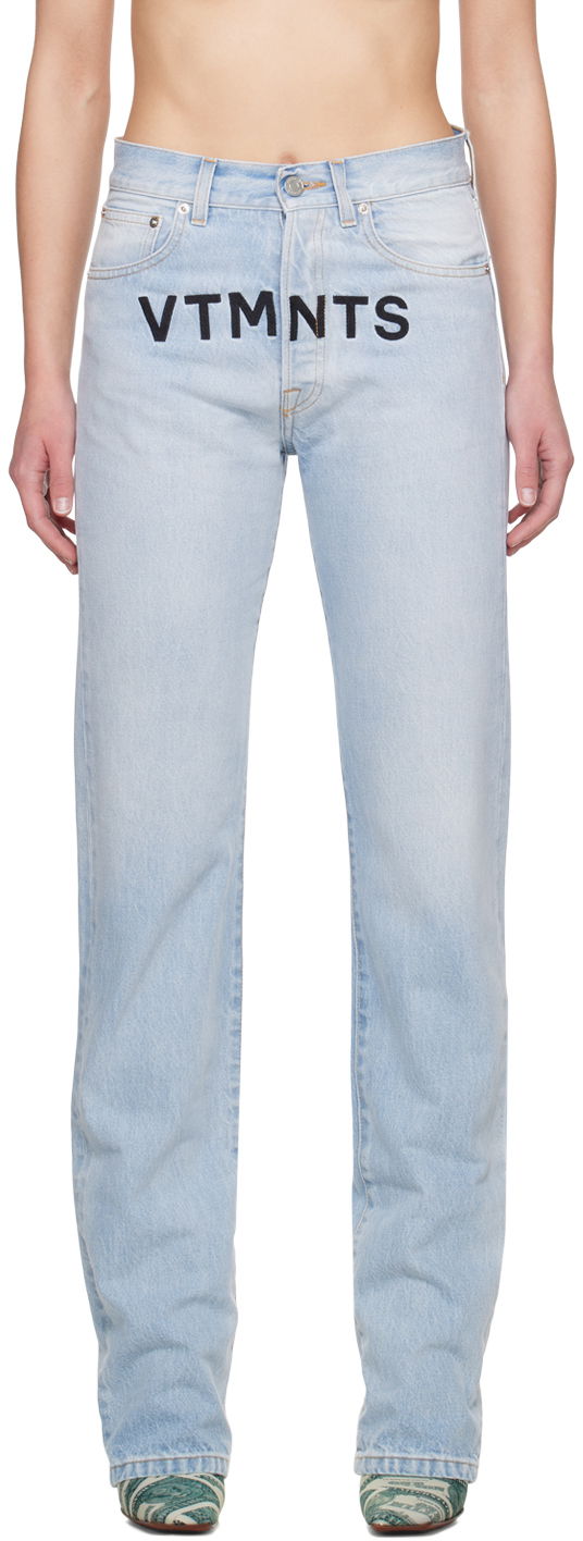 Džínsy VETEMENTS Embroidered Jeans Modrá | VL20PA280L, 0