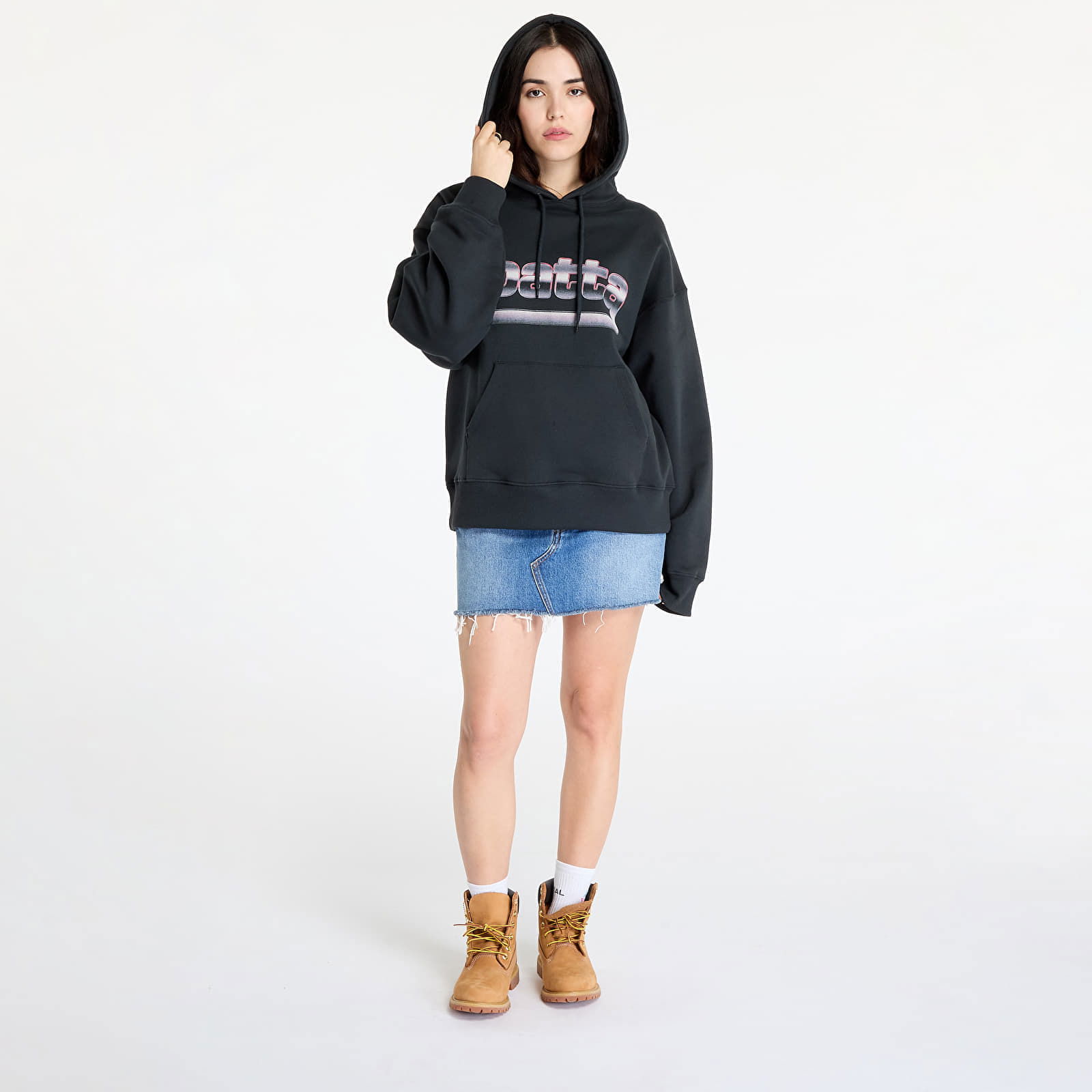 Metal Boxy Hooded Sweater UNISEX Moonless Night