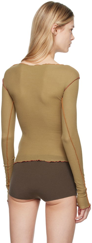 Tielko Baserange Long Sleeve Lettuce Edge Top Zelené | TTVL-RB-AU24, 2