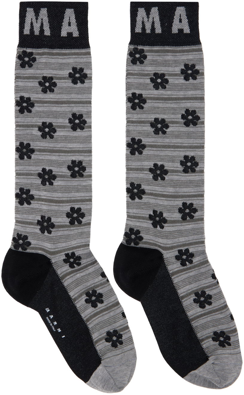 Flower Jacquard Socks