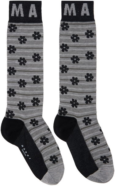 Ponožky Marni Flower Jacquard Socks Šedá | SKMC0196Q0UFC177FLN99, 0