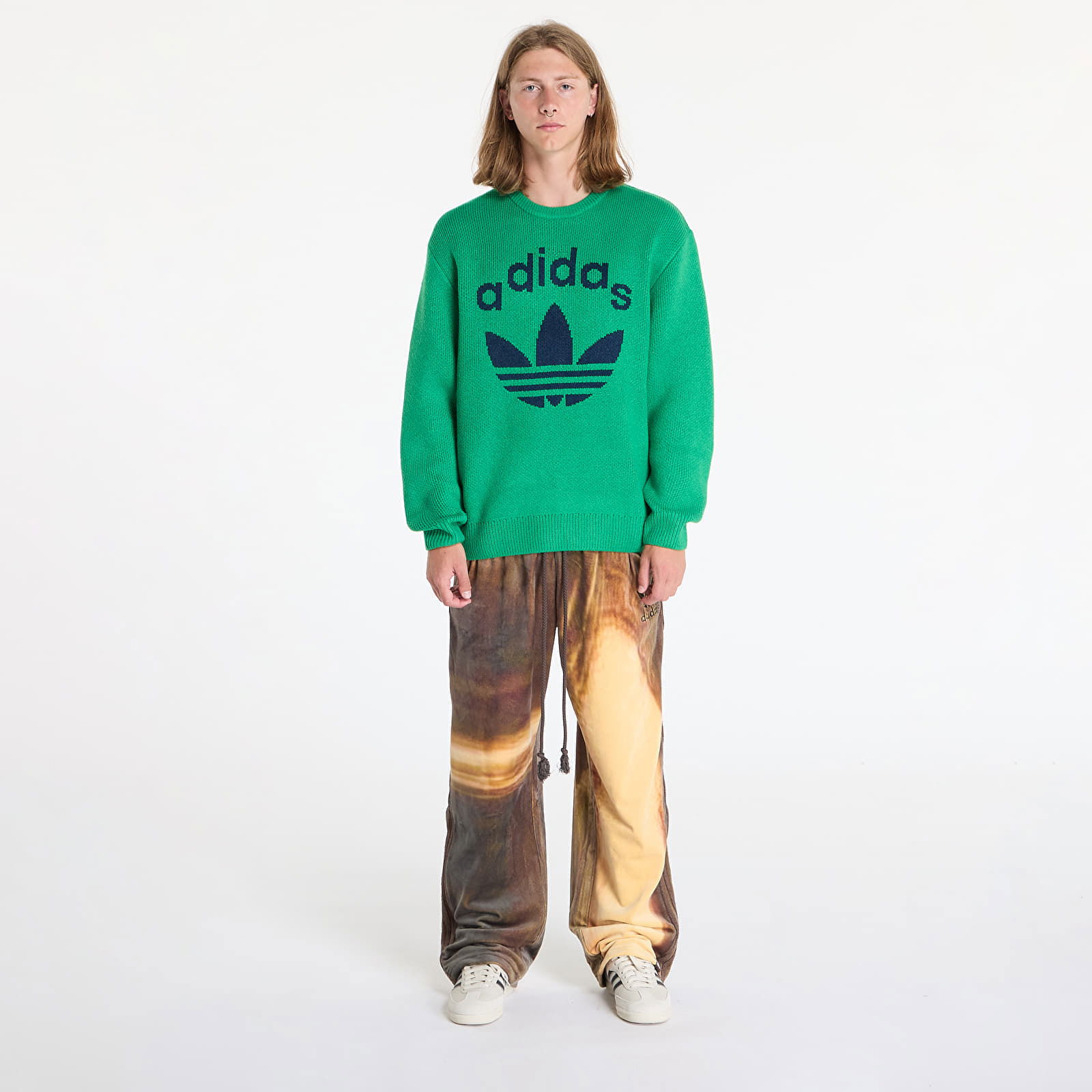 Knit Crewneck Green/ Night Indigo