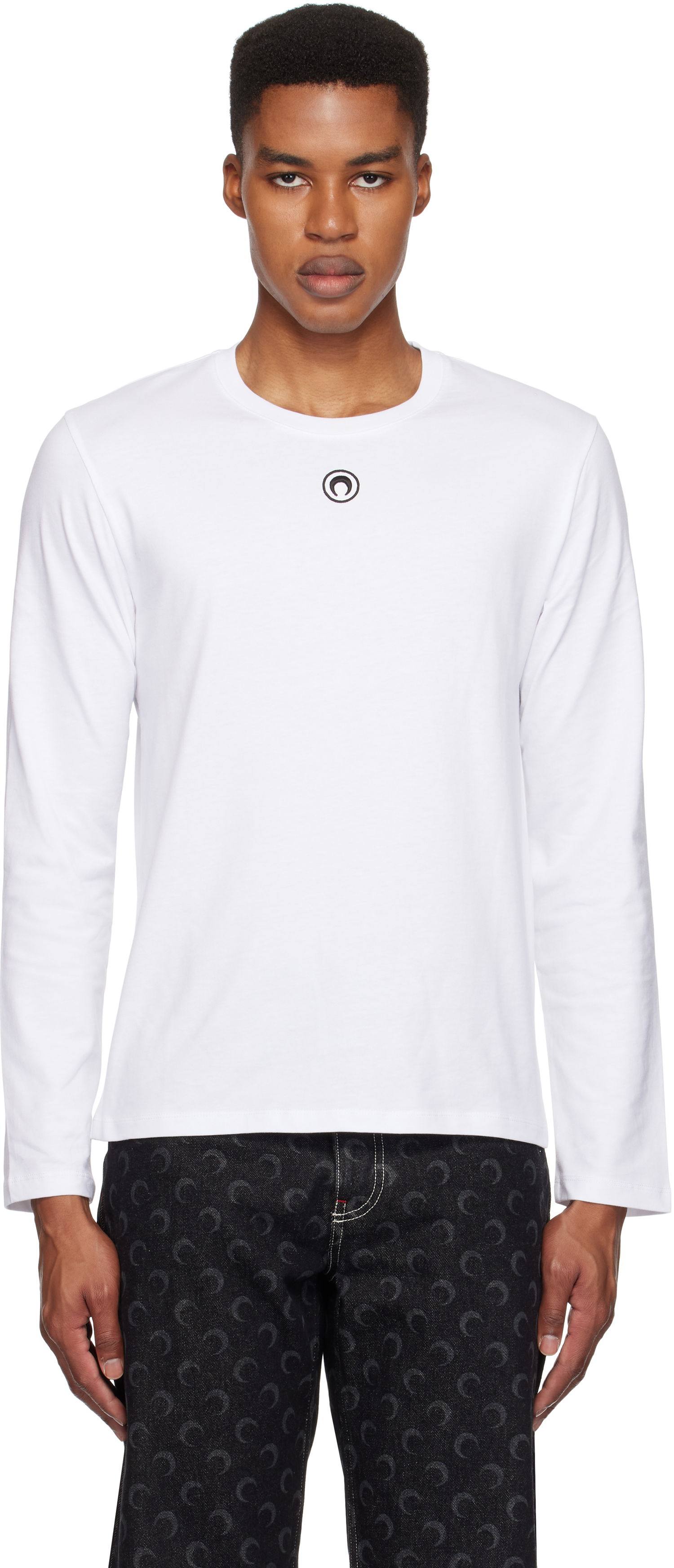 Tričko Marine Serre Plain Long Sleeve T-Shirt Biela | MTT076A CJER0009, 0