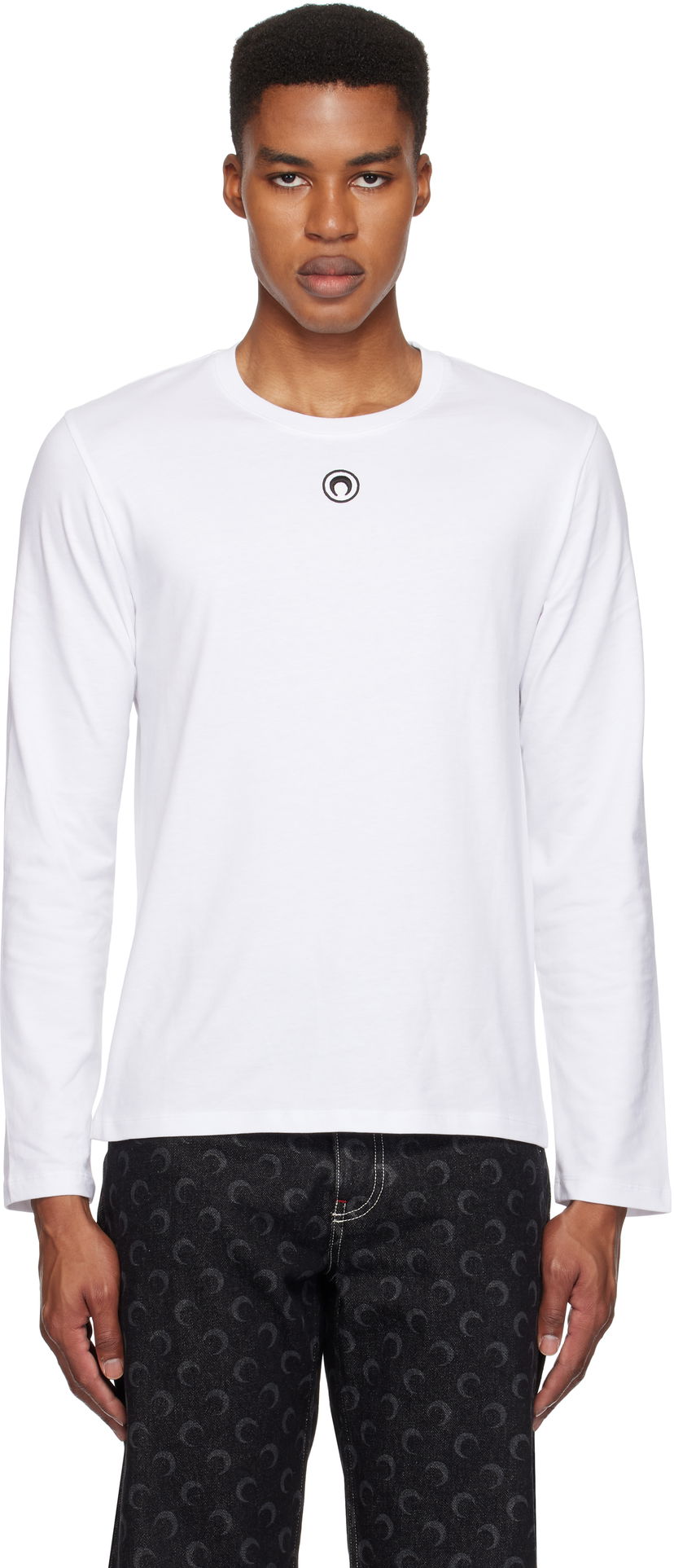 Tričko Marine Serre Plain Long Sleeve T-Shirt Biela | MTT076A CJER0009