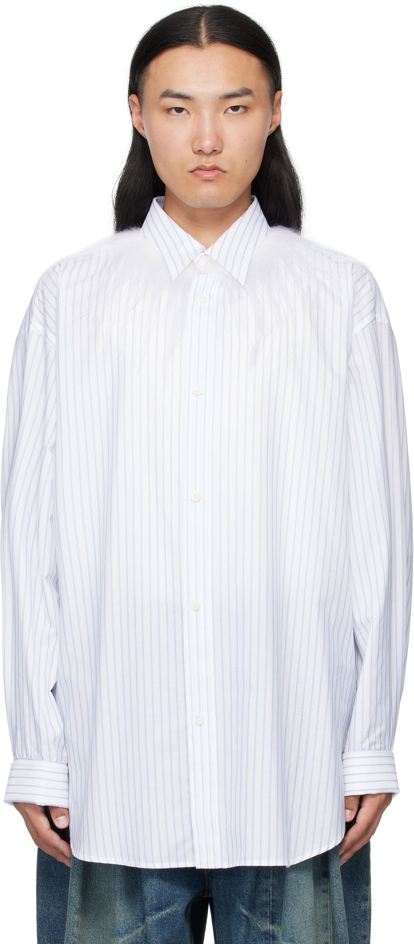 Košeľa HED MAYNER Hed Mayner Kidassia Striped Collared Shirt Biela | HMMB60001P-HB049