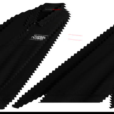 Mikina Pleasures Gentle Polo Sweatshirt Čierna | P25F028-BLK, 1