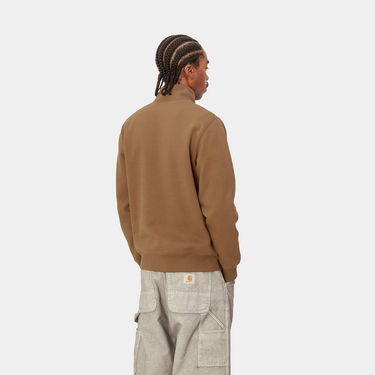 Mikina Carhartt WIP Chase Neck Zip Sweatshirt "Tamarind / Gold" Hnedá | I027038_1R0_XX, 3