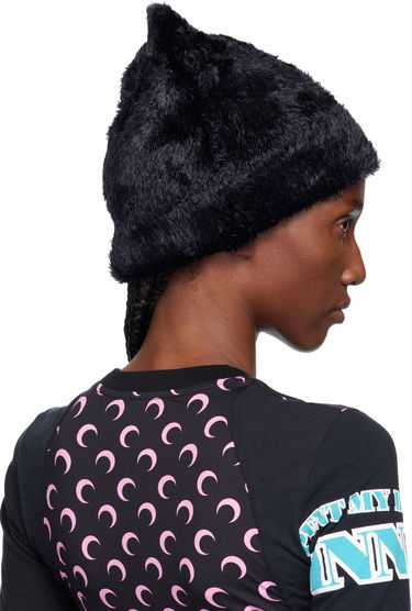 Kulicha Marine Serre Marine Serre Wild Fluffy Knit Beanie Čierna | UHG068ACKNI0536, 2
