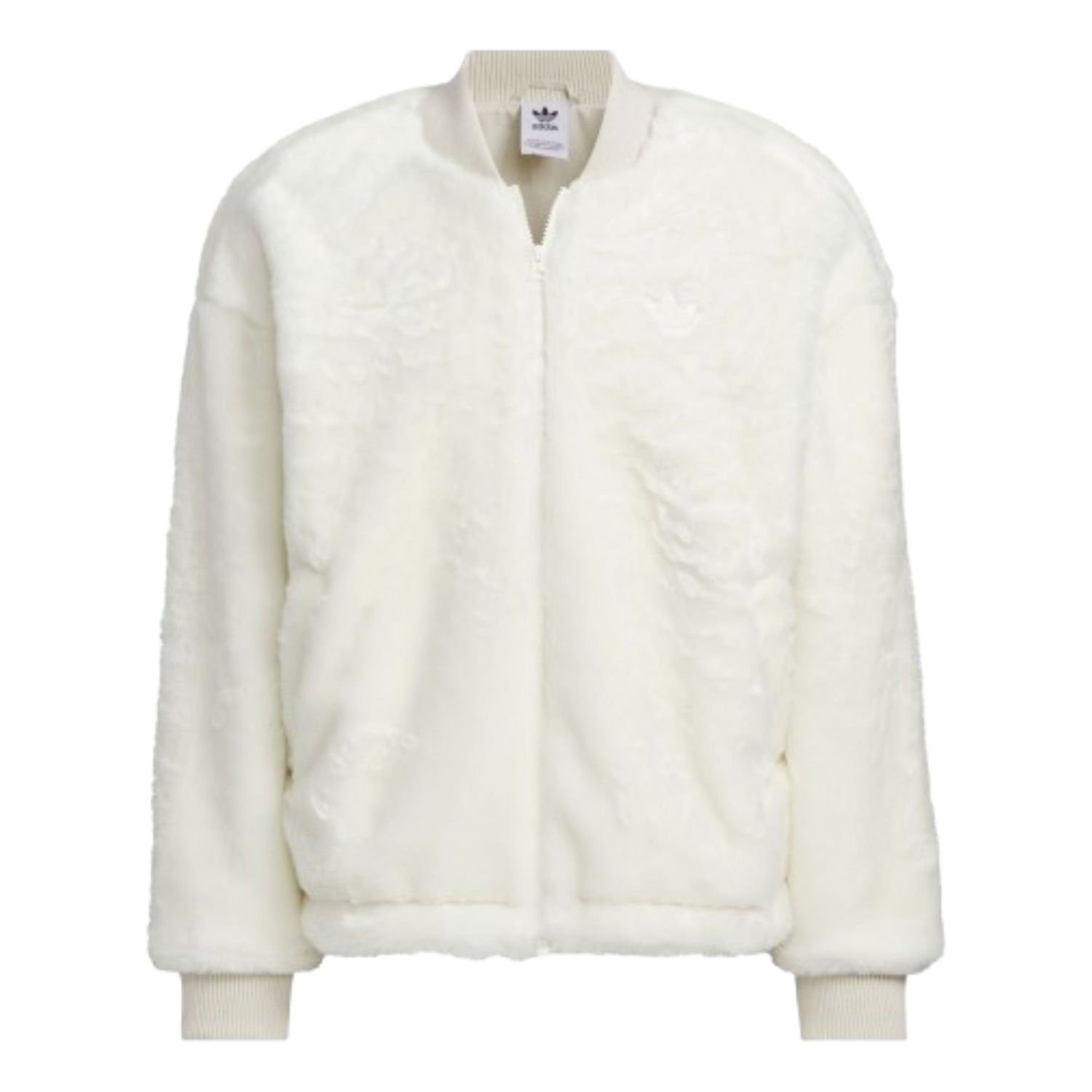 Bomber bunda adidas Originals Faux Fur Bomber Jacket Biela | JD3777, 0