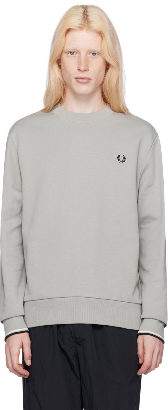 Mikina Fred Perry Embroidered Sweatshirt Šedá | M7535-R28, 0