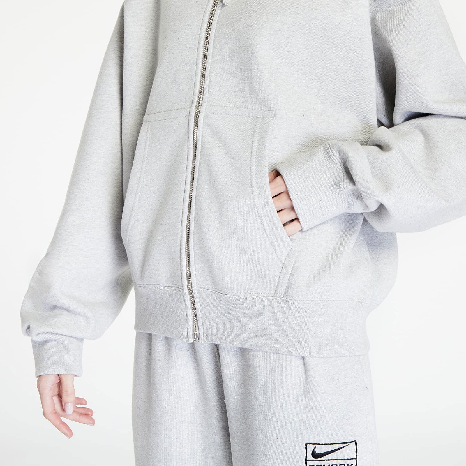 Stüssy NRG x Full-Zip Fleece Hoodie Šedá