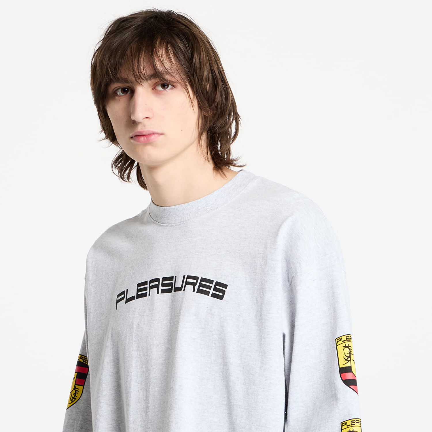 Tričko Pleasures PLEASURES Fast Life Long Sleeve T-Shirt Šedá | P25SP058 GREY, 1