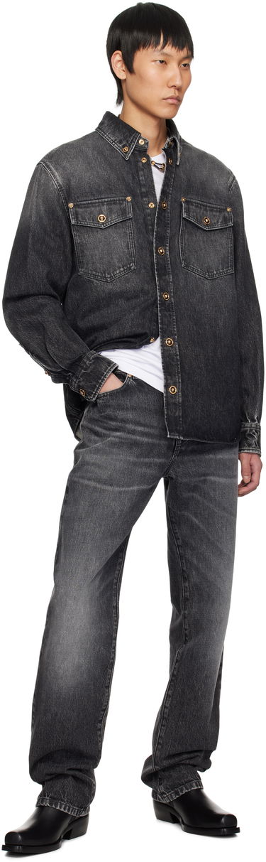 Košeľa Versace Versace Stonewashed Denim Overshirt Čierna | 1013887_1A13718, 3
