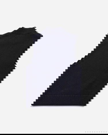 Sveter Dries Van Noten Sleeveless Sweater Mock Neck Navy | 252-021245-2710 509, 2