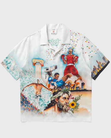 Košeľa Casablanca Casablanca Short Sleeve Cuban Collar Shirt Biela | U-MPS25-SH-003-01, 0