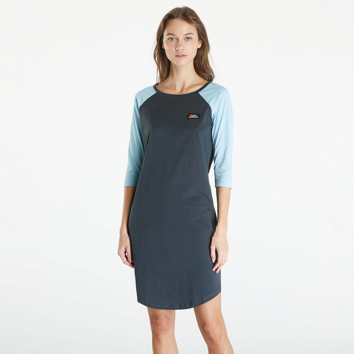 Šaty Horsefeathers Meena Dress Gray/ Aquatic Navy | SW881F, 0