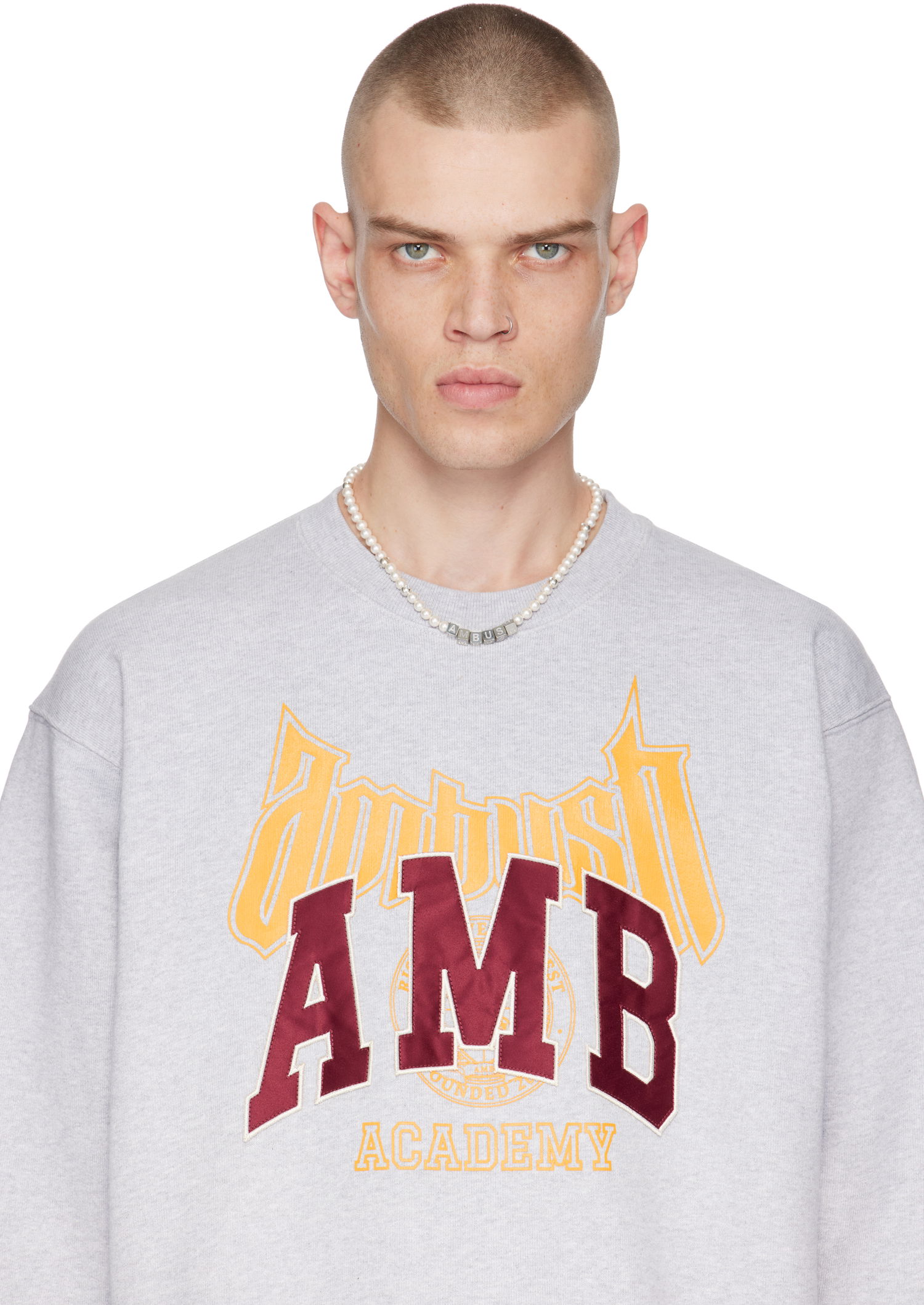 Náhrdelník Ambush AMBUSH Pearl Letterblock Necklace Biela | BMOB004F24SIL0017200, 1