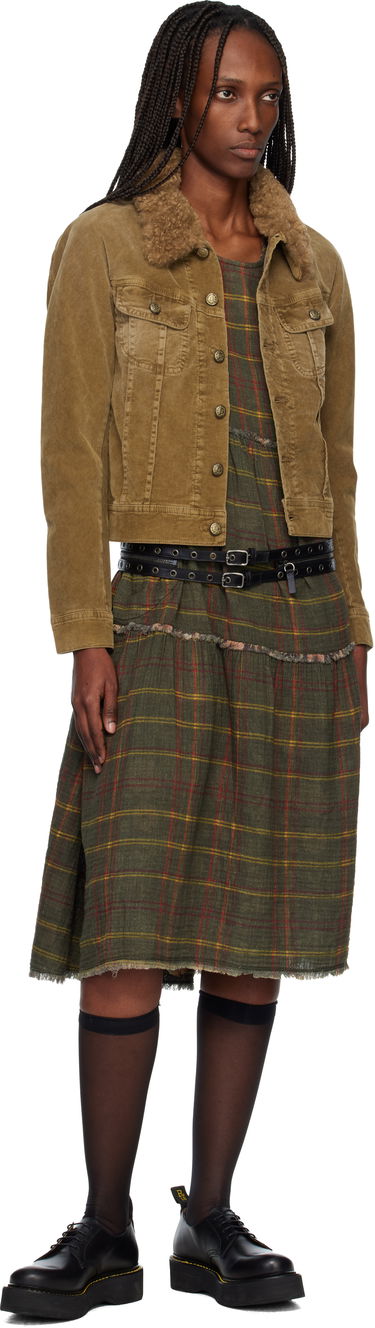 Bunda R13 Skinny Corduroy Trucker Jacket with Faux Fur Collar Hnedá | R13WD206-D363A, 3