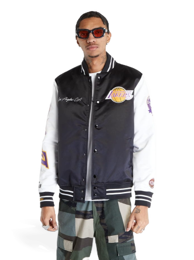 Bomber bunda Mitchell & Ness Team Origins Varsity Satin Los Angeles Lakers Jacket Čierna | OJBF4854-LALYYPPPBKWH