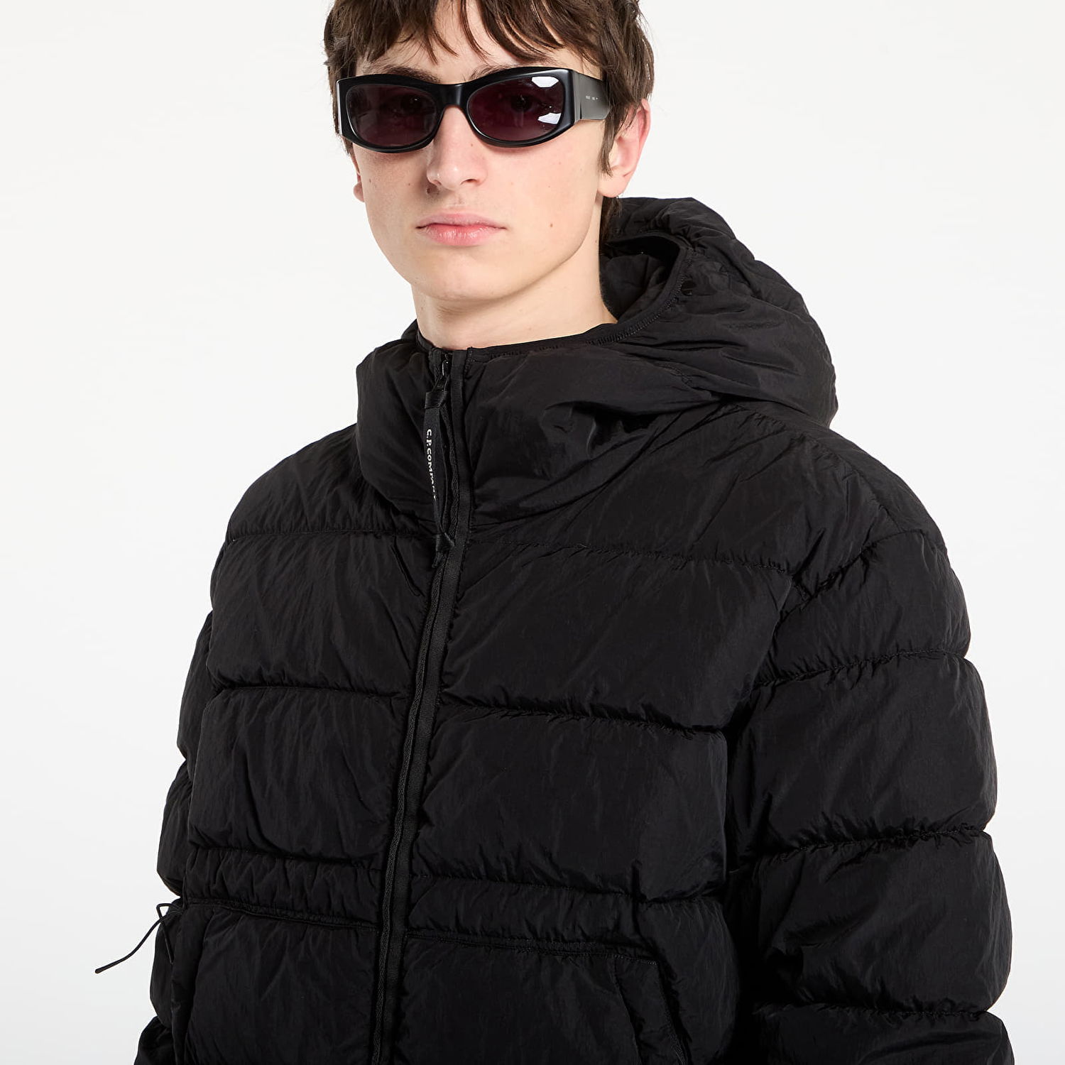 Prešívaná bunda C.P. Company Puffer Hooded Jacket Čierna | 19CMOW011A005904G-999, 1