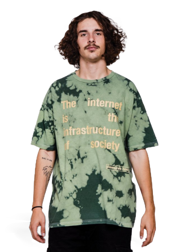 Tričko Pleasures Internet Dyed T-Shirt Zelené | P21F049