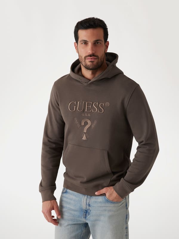 Mikina GUESS Guess Logo Hoodie Hnedá | M5RQ36KCN01