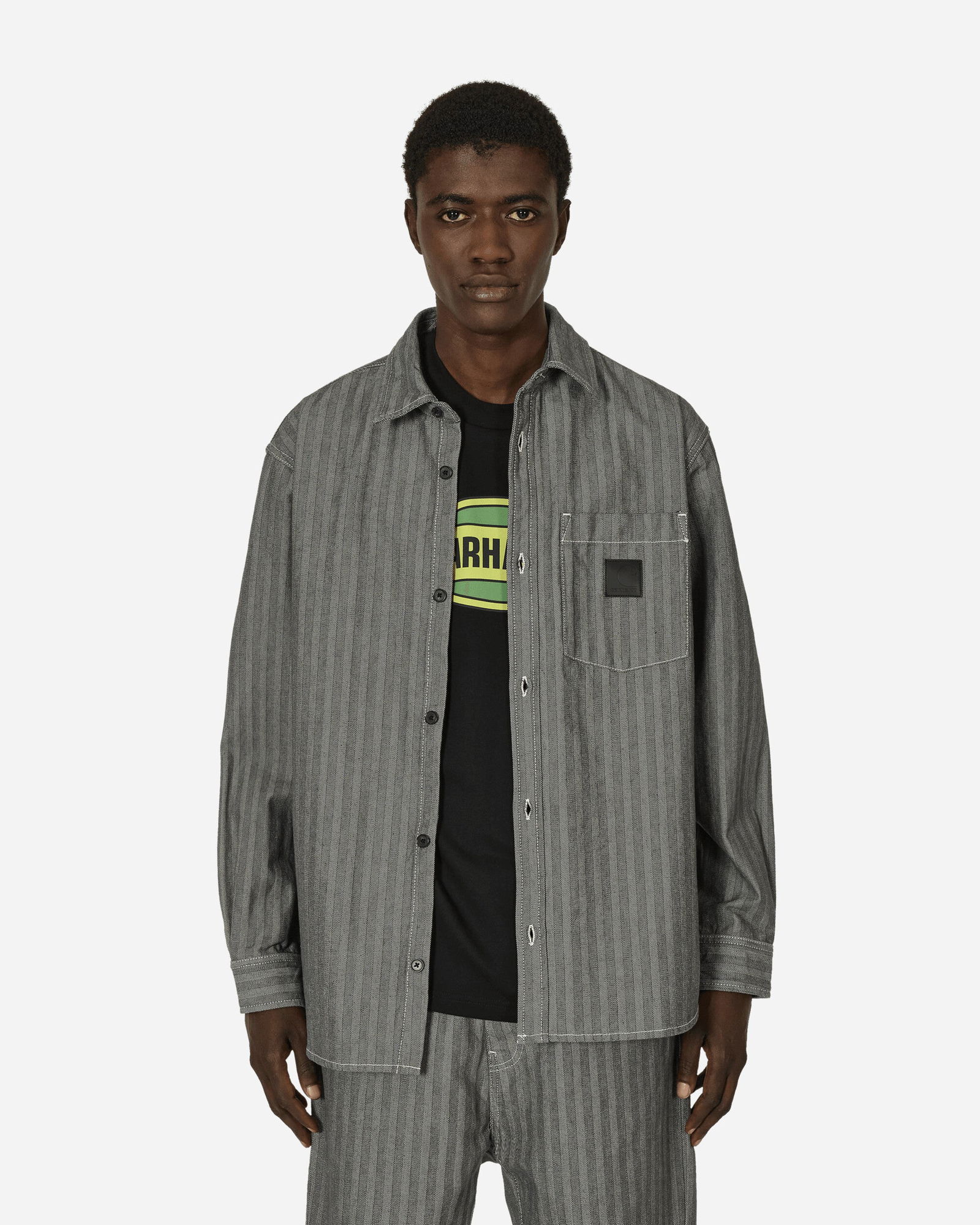 Menard Herringbone Shirt Jacket - Grey Rinsed