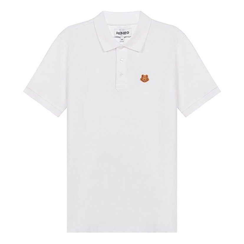 Polo tričko KENZO Tiger Head Embroidered Polo Shirt Biela | FA65PO0014PU-01B