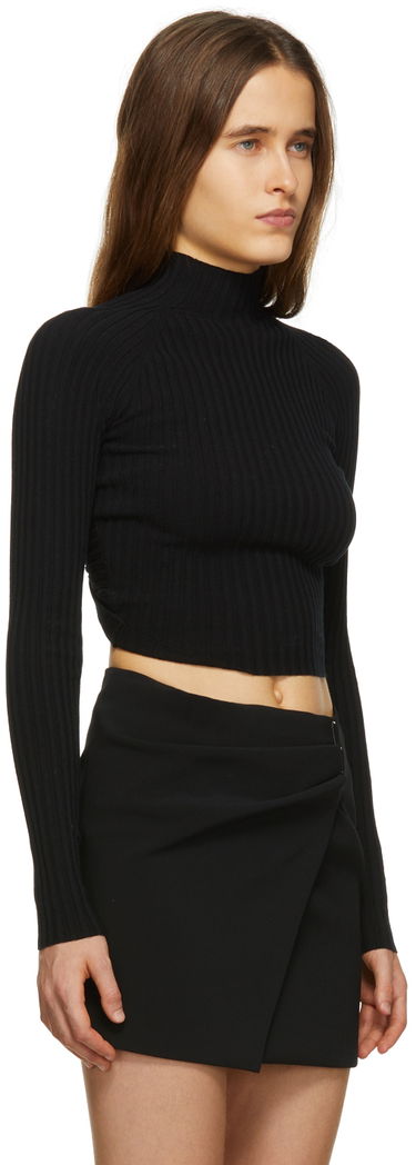 Tričko Dion Lee Ribbed Knit Turtleneck Crop Top Čierna | A7548R22, 1