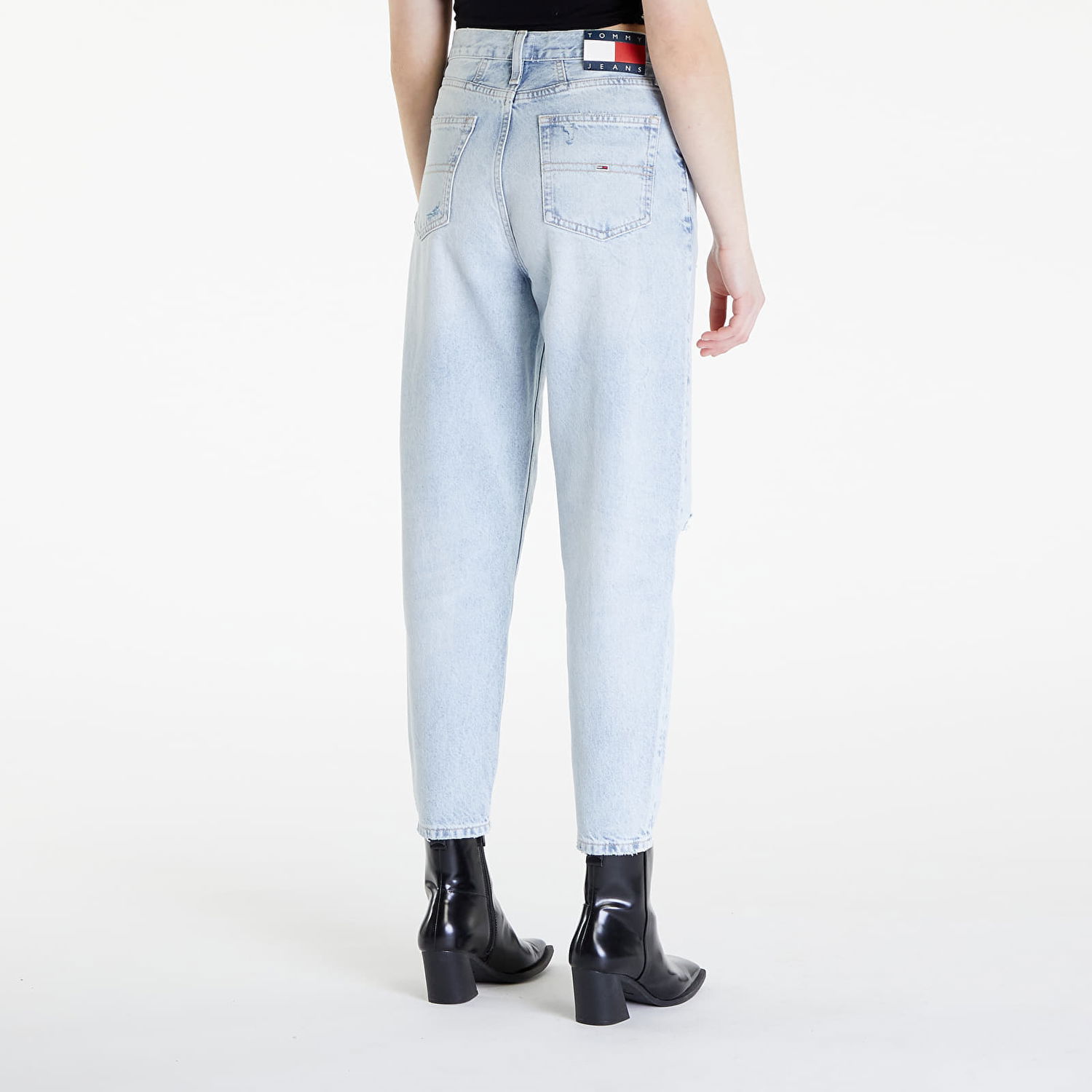Džínsy Tommy Hilfiger Mom Jean Uh Tapered Flag Denim Modrá | DW0DW18314 1AB, 1