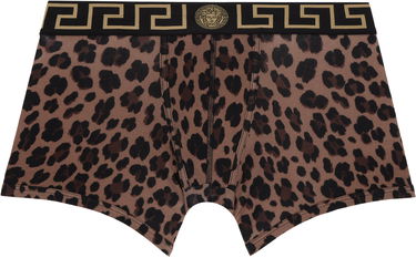 Boxerky Versace Underwear Brown Leopard Greca Border Long Boxer Briefs Hnedá | AU10028_1A12311, 0