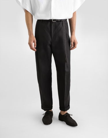 Nohavice Dolce & Gabbana Dolce & Gabbana Linen Tapered-Leg Pants 52 Čierna | GP114TFU4MCN0000_1, 3
