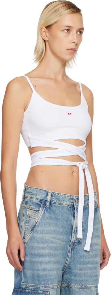 Tielko Diesel Ribbed Knit Cut-Out Wrap-Around T-Leya-Tail Tank Top Biela | A18356 0EJAI, 1