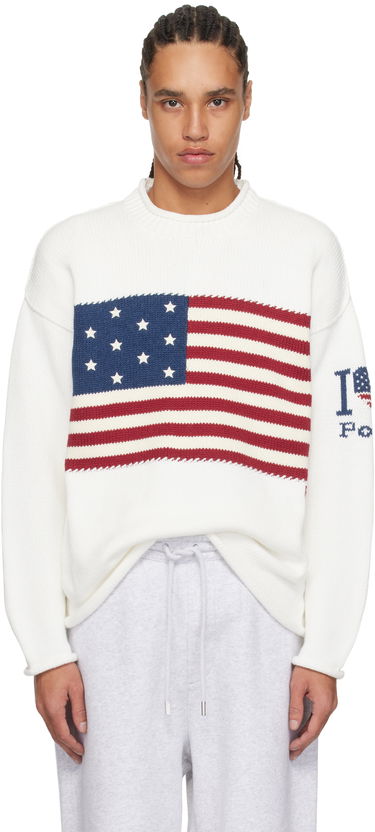 Sveter Polo by Ralph Lauren Ralph Lauren I Heart Polo Flag Sweater Biela | 710962906001, 0
