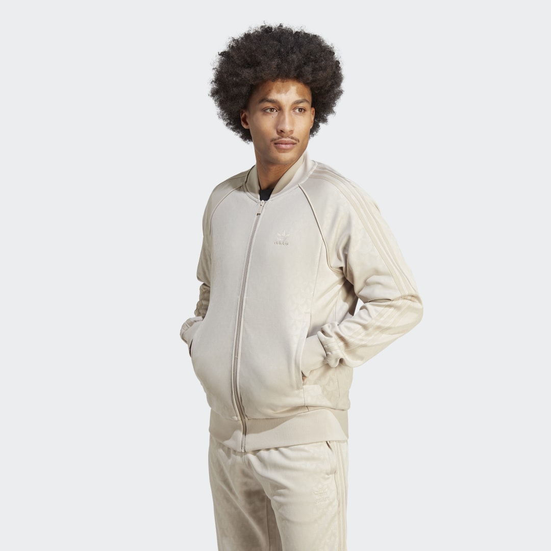 Bunda adidas Originals Graphics Monogram SST Track Top Béžová | IJ5688, 0