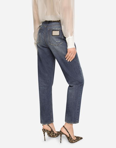 Džínsy Dolce & Gabbana Boyfriend Jeans In Medium Blue Denim Modrá | FTAIADG8JZ6S9001, 3