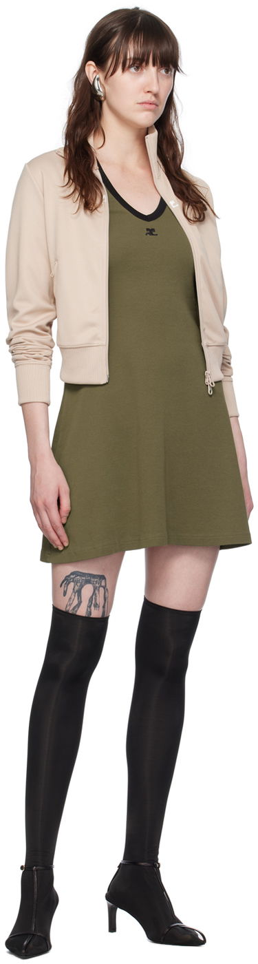 Šaty Courrèges Courrèges V-Neck Mini Dress Zelené | 224JRO397JS0070, 3