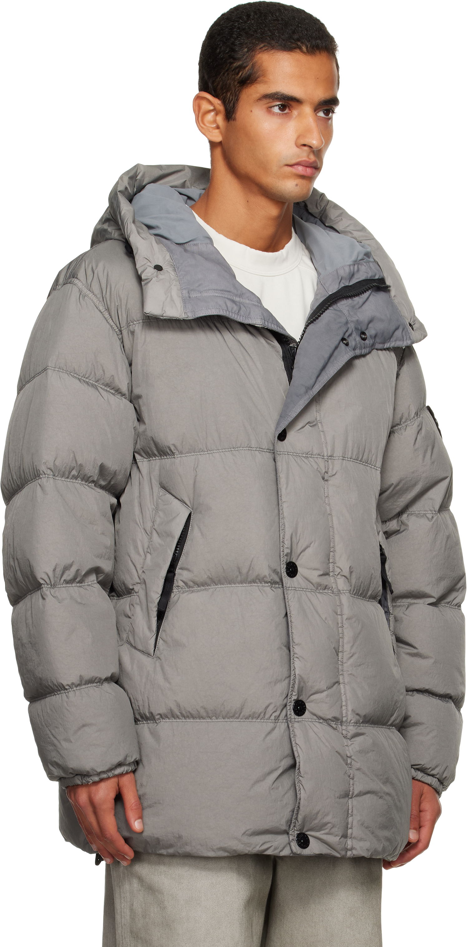 Bunda Stone Island Stone Island Crinkle Reps NY Down Jacket Šedá | K2S15 4100012 S0A23, 1