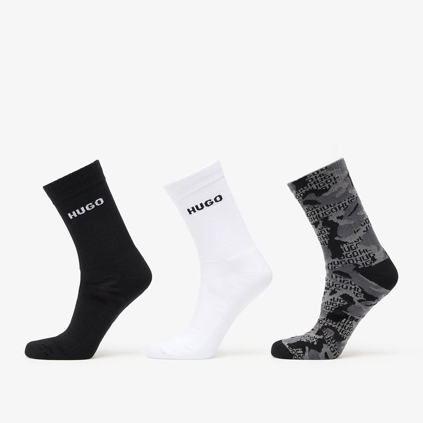 Ponožky BOSS Hugo Boss 3-Pack Qs Rib Camo Cc Socks Biela | 50546476-960