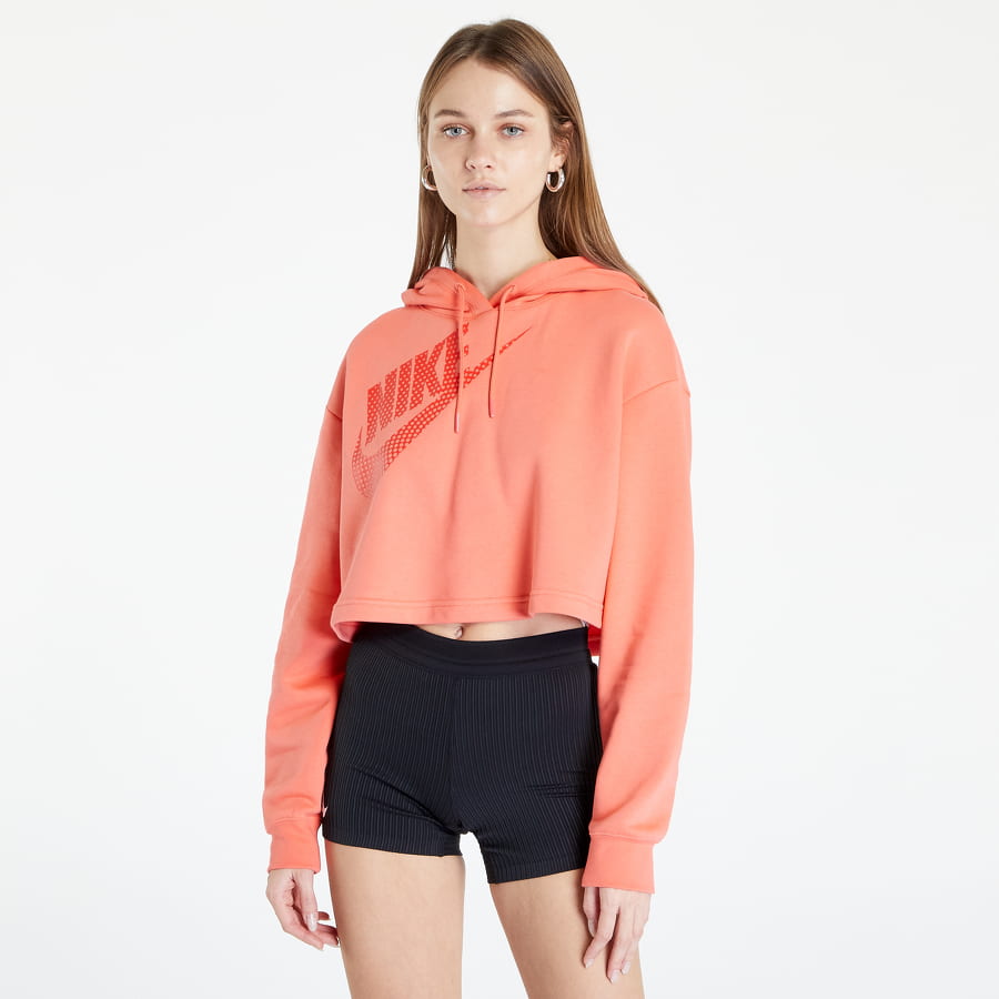 Mikina Nike NSW Fleece Crop Hoodie Oranžová | DZ4604-814, 0