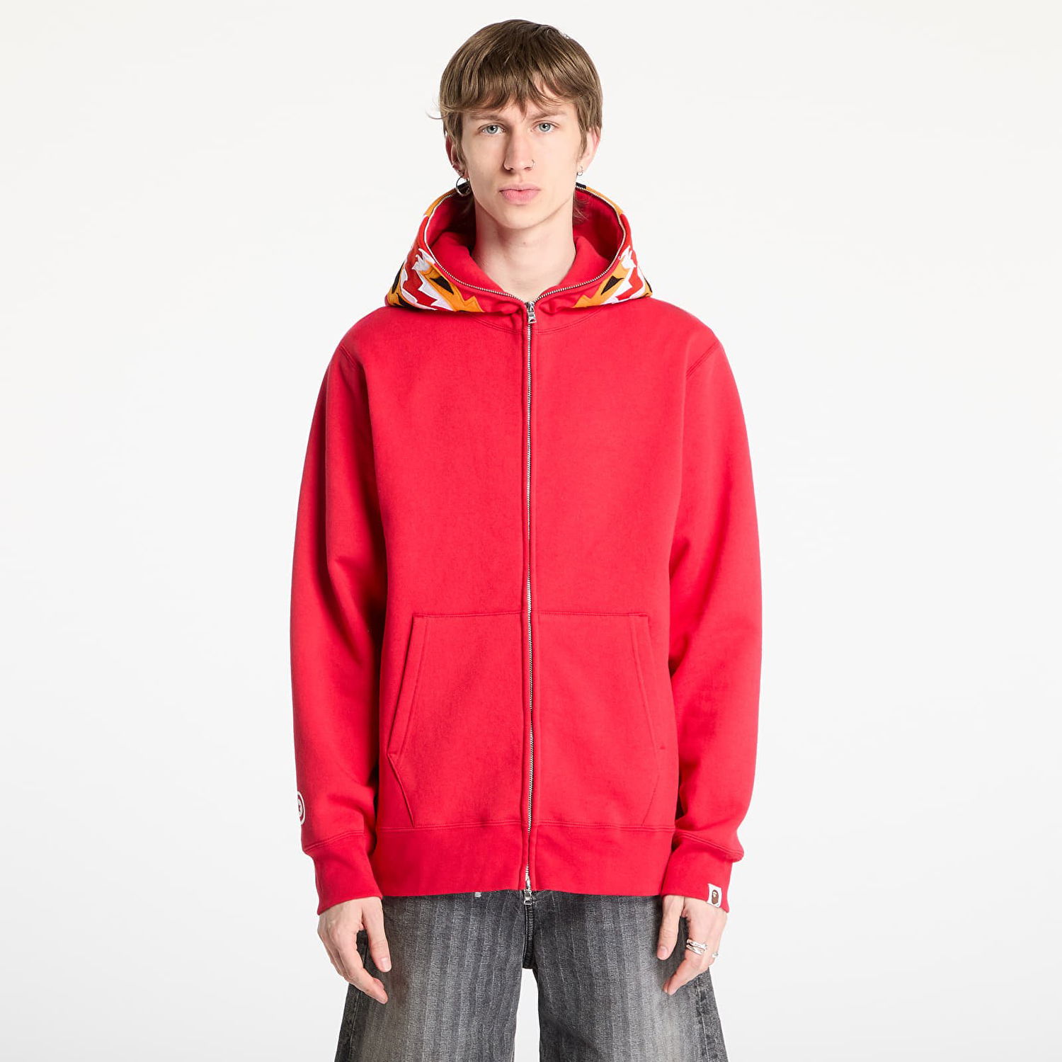 Mikina BAPE A BATHING APE Tiger Full Zip Hoodie Červená | 001ZPL301006MRED, 0