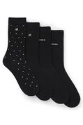 Four-pack of regular-length socks with polka dot and monogram details