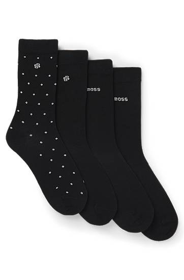 Ponožky BOSS Four-pack of regular-length socks with polka dot and monogram details Čierna | 50546742